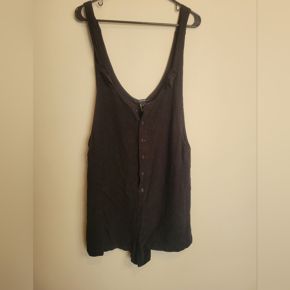 Linen overall shorts